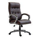 Poltrona Direzionale da Ufficio Girevole in Similpelle Marrone 