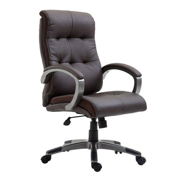 Poltrona Direzionale da Ufficio Girevole in Similpelle Marrone acquista