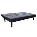 Divano Letto 3 Posti Reclinabile in Similpelle Nero 178x75x72 cm 