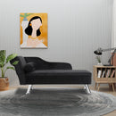 Divano Chaise Longue con Cuscino Rotondo in Flanella Nero 160x56x75 cm 