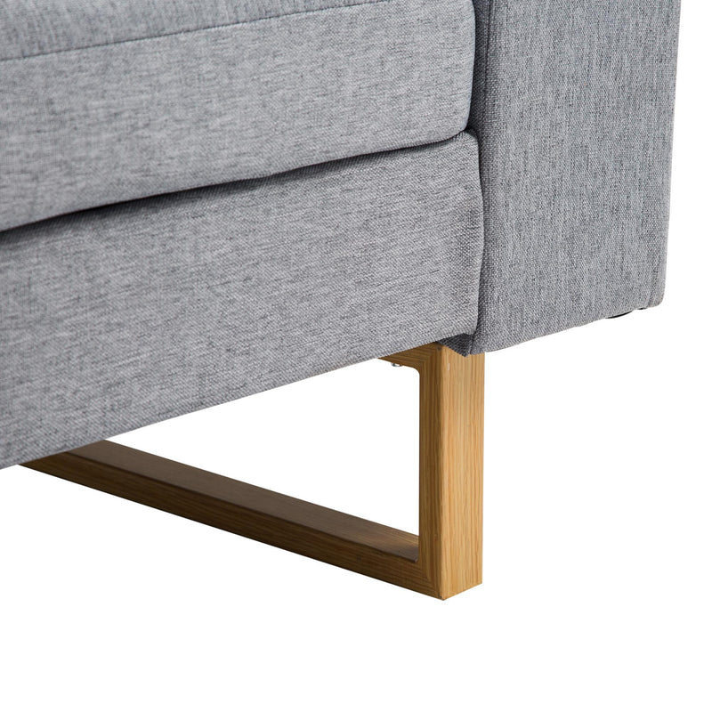 Divano a 2 Posti con Cuscini in tessuto di Lino Grigio 160x82x78 cm 