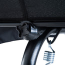 Dondolo da Giardino a 3 Posti con Tettuccio Parasole Inclinabile in Acciaio Nero 