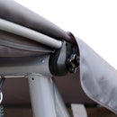 Dondolo da Giardino 3 Posti con Schienale Reclinabile e Tetto in Poliestere Grigio 