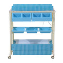 Fasciatoio con Vaschetta e Vani Portaoggetti in Plastica Atossica Blu 81x53x102 cm 