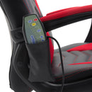 Sedia da Gaming Massaggiante e Riscaldante Rosso e Nero 68x69x108-117 cm 
