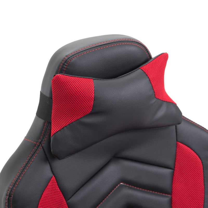 Sedia da Gaming Massaggiante e Riscaldante Rosso e Nero 68x69x108-117 cm 