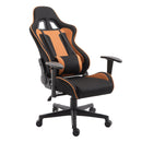 Sedia da Gaming con Rotelle Reclinabile Girevole in Tessuto Nero e Arancione 