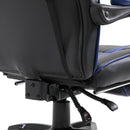 Sedia da Gaming con Rotelle in Similpelle Blu e Nero 