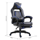 Sedia da Gaming con Rotelle in Similpelle Blu e Nero 