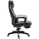 Sedia da Gaming con Rotelle in Similpelle Bianco e Nero 