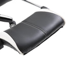 Sedia da Gaming con Rotelle in Similpelle Bianco e Nero 