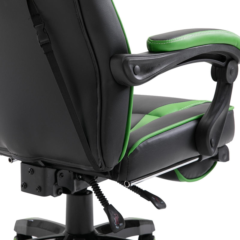 Sedia da Gaming con Rotelle in Similpelle Nero e Verde 