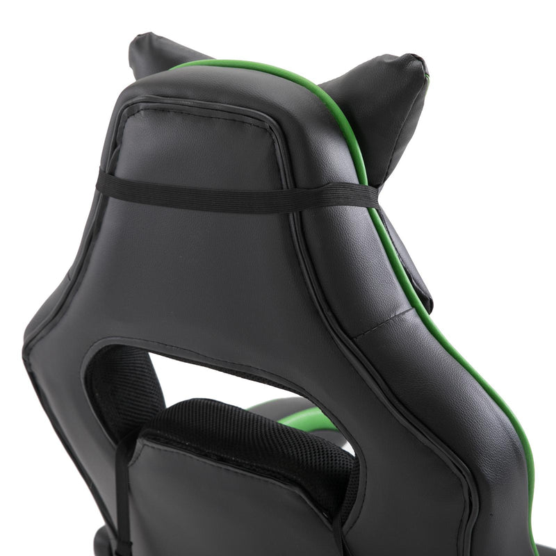 Sedia da Gaming con Rotelle in Similpelle Nero e Verde 