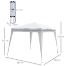 Gazebo Pop-up Impermeabile Bianco 3x3m 
