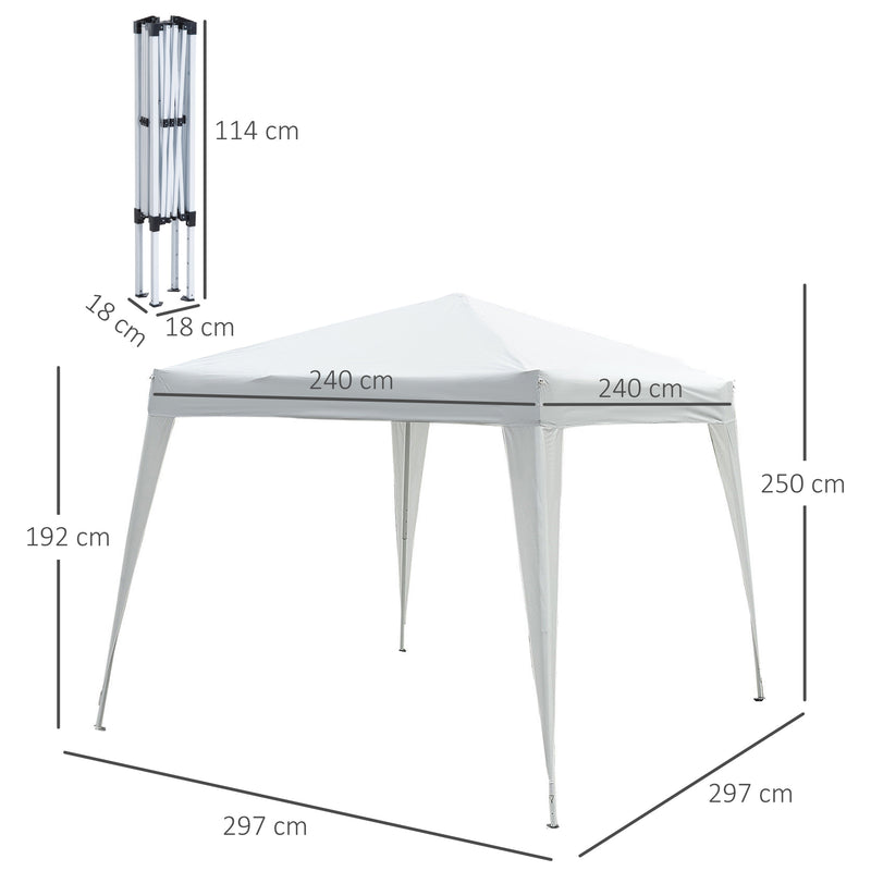 Gazebo Pop-up Impermeabile Bianco 3x3m 