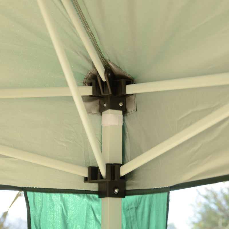 Tendostruttura Impermeabile Pieghevole 3x3m con Pannelli Laterali in Acciaio Verde 