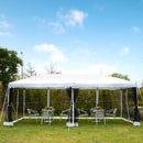 Gazebo Impermeabile Pieghevole con Zanzariera Crema 3x6m 