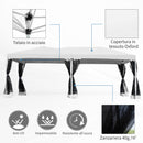 Gazebo Impermeabile Pieghevole con Zanzariera Crema 3x6m 