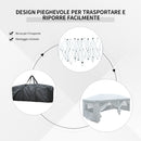 Tendostruttura Pieghevole da Giardino 6 Pannelli Laterali Bianco 3x6m 