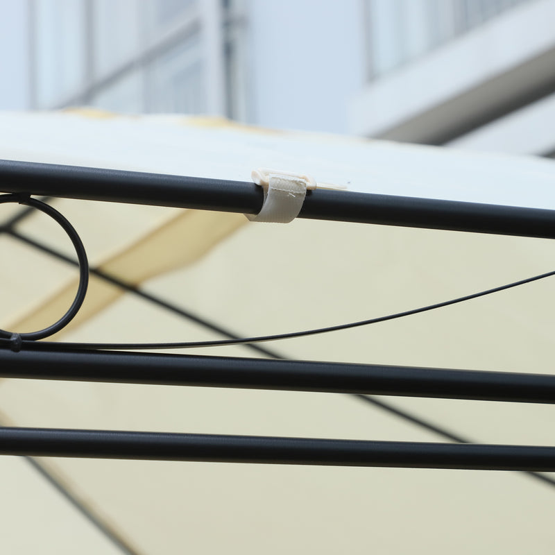 Gazebo Rettangolare con Struttura in Metallo Robusto e Teli Laterali Crema 4x3m 