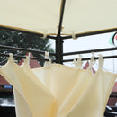Gazebo Rettangolare con Struttura in Metallo Robusto e Teli Laterali Crema 4x3m 