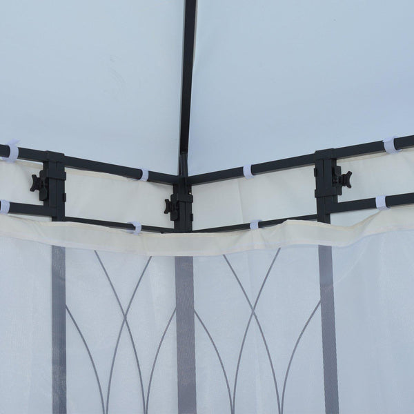 Gazebo da Giardino Impermeabile con Zanzariere in Poliestere e Ferro Crema 3x4m acquista