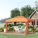 Gazebo da Giardino di Lusso con Tettoia Idrorepellente 2.9x3.9m Arancione 