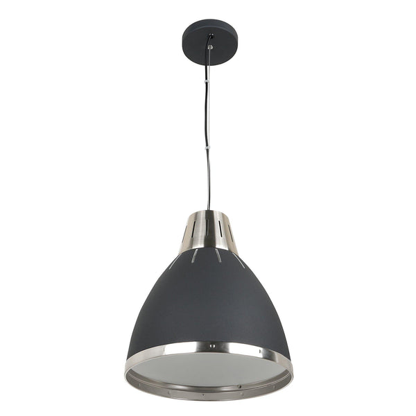 Lampada Moderna a Sospensione in Metallo Cromato Nero 30x35 cm sconto