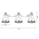 Plafoniera con 3 Faretti LED da Soffitto Orientabili in Metallo Cromato Bianco Ø13x16x55 cm 
