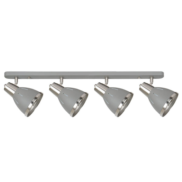 online Plafoniera con 4 Faretti LED da Soffitto Orientabili in Metallo Cromato Grigio Ø13x16x72 cm