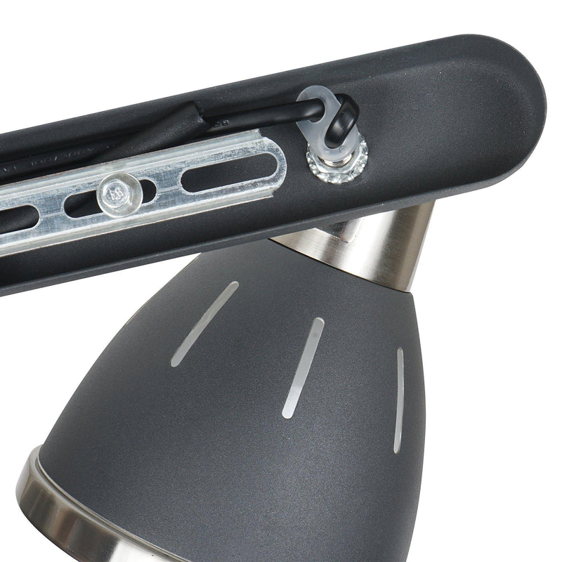 Plafoniera con 4 Faretti LED da Soffitto Orientabili in Metallo Cromato Nero Ø13x16x72 cm 