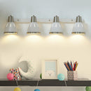 Plafoniera con 4 Faretti LED da Soffitto Orientabili in Metallo Cromato Bianco Ø13x16x72 cm 