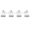 Plafoniera con 4 Faretti LED da Soffitto Orientabili in Metallo Cromato Bianco Ø13x16x72 cm 