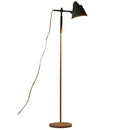 Lampada da Terra Bianca Paralume Regolabile in Metallo e Legno 