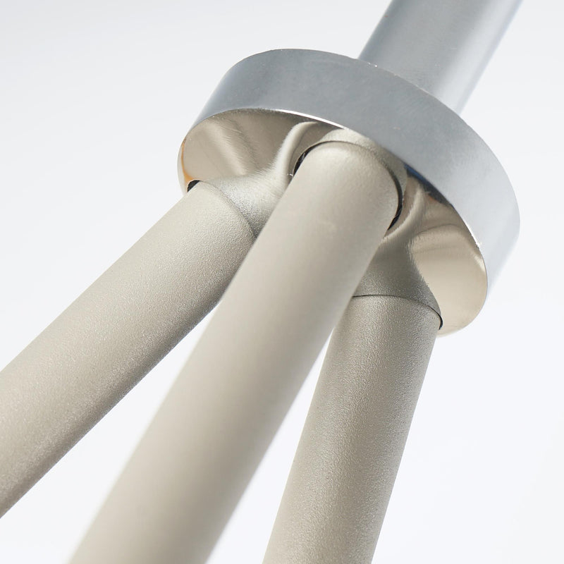 Lampada da Terra Treppiede in Metallo con Paralume in Lino Grigio Ø48x156 cm 