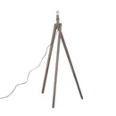 Lampada da Terra Tripode in Legno con Paralume in Lino Beige 146 cm 