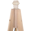 Lampada da Terra con Treppiede Paralume in Tessuto Crema 146 cm 