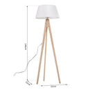 Lampada da Terra con Treppiede Paralume in Tessuto Crema 146 cm 