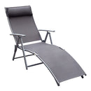 Lettino Prendisole Relax Pieghevole Telaio in Metallo Grigio 137x63.5x100.5 cm 