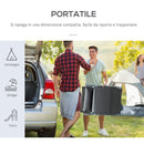 Lettino Prendisole Relax Pieghevole Telaio in Metallo Grigio 137x63.5x100.5 cm 