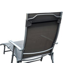 Lettino Prendisole Relax Pieghevole Telaio in Metallo Grigio 137x63.5x100.5 cm 