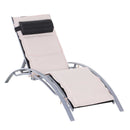 Lettino Chaise Longue da Giardino da Giardino Poltrona Relax Reclinabile in Alluminio 170x64x80 cm 