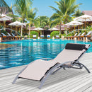 Lettino Chaise Longue da Giardino da Giardino Poltrona Relax Reclinabile in Alluminio 170x64x80 cm 