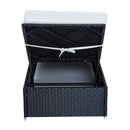 Lettino Prendisole da Giardino di Lusso in Rattan Sintetico e Alluminio Nero 