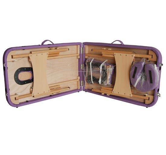 Lettino da Massaggio Fisioterapia Pieghevole con 2 Zone Viola 182x60 cm 