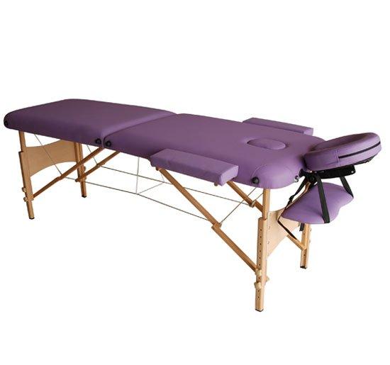 Lettino da Massaggio Fisioterapia Pieghevole con 2 Zone Viola 182x60 cm 
