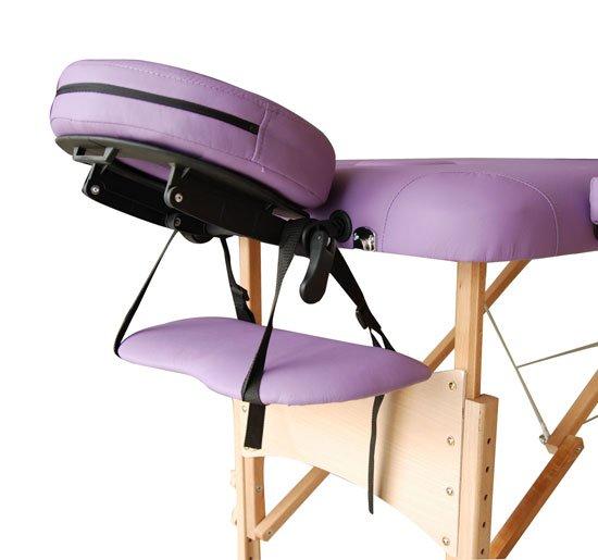 Lettino da Massaggio Fisioterapia Pieghevole con 2 Zone Viola 182x60 cm 