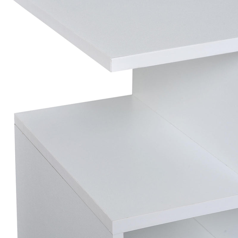 Libreria a 3 livelli in Legno Bianco 45x40x55 cm 