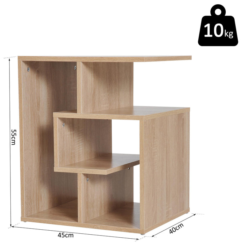 Libreria a 3 livelli in Legno Rovere 45x40x55 cm 