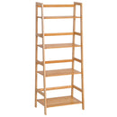 Libreria Scaffale Multiuso a 4 Livelli in Bambù Naturale 48x30x119 cm 